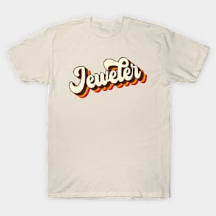 Retro 70s Groovy Calligraphy Jeweler T-Shirt